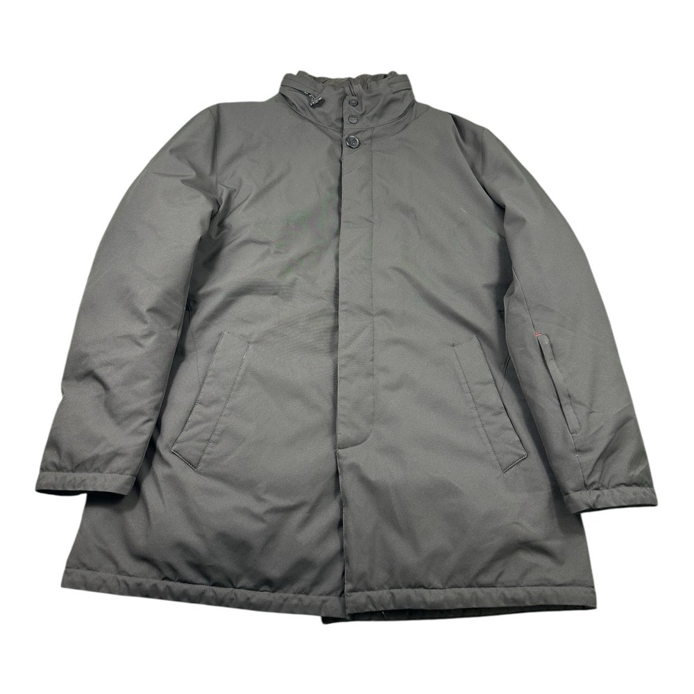 Tumi Dark Gray Goose Down Men's Full Zip Jacket Size Largeā Mint